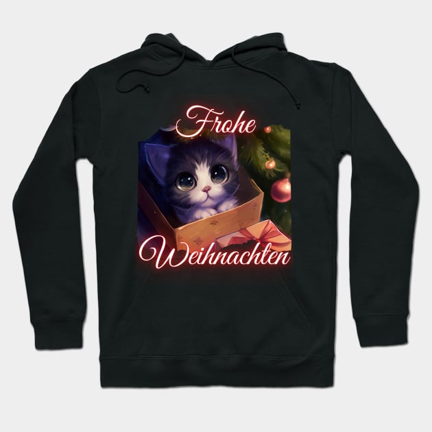 Merry Christmas - Cute Cat Under The Christmas Tree Hoodie by PD-Store